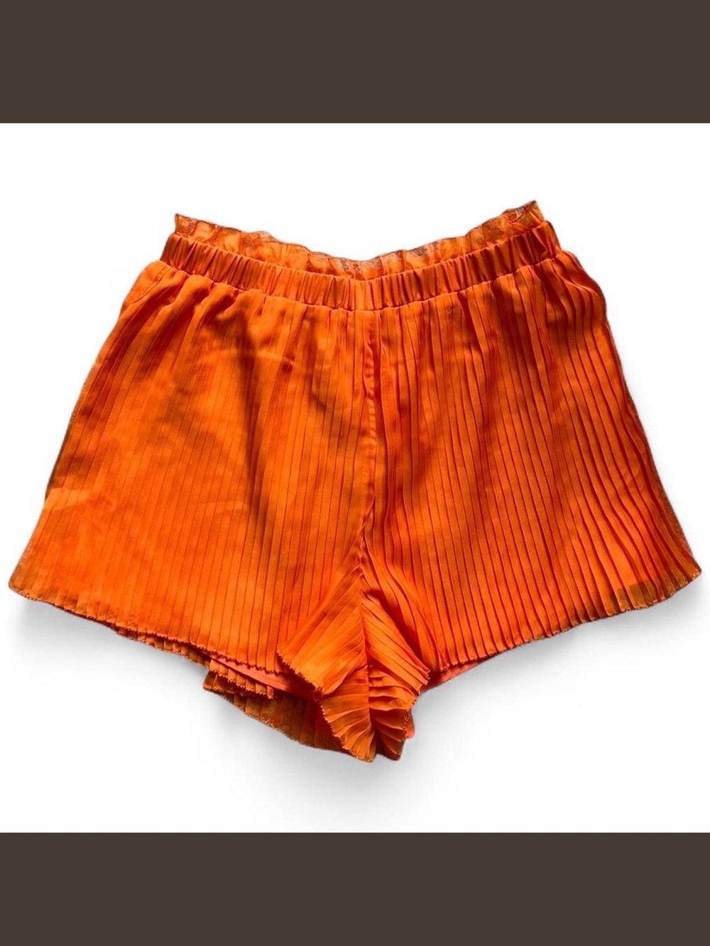 House of Harlow 1960 Bright Orange Pleated Summer Shorts
